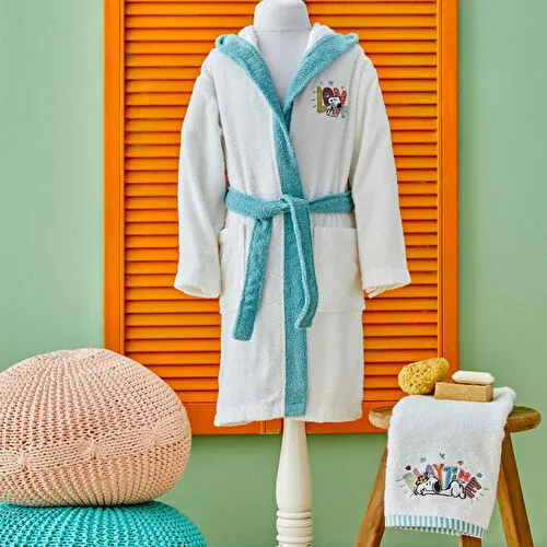Peanuts by Karaca Home Snoopy Playtime Nakışlı 8-10 Yaş Çocuk Bornoz Seti