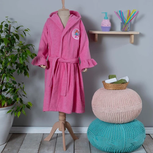 Winx by Karaca Home Bloom Pembe %100 Pamuk 4-6 Yaş Bornoz