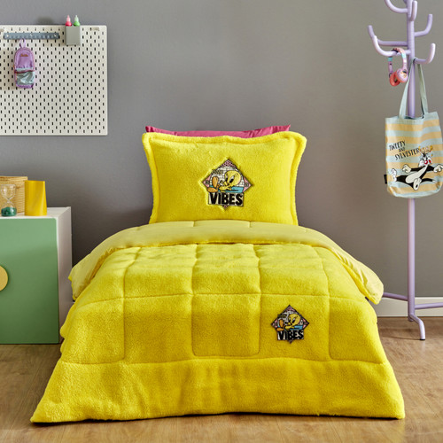 Karaca Home Looney Tunes Tweety Bird Tek Kişilik Comfort Set/Uyku Seti Sarı