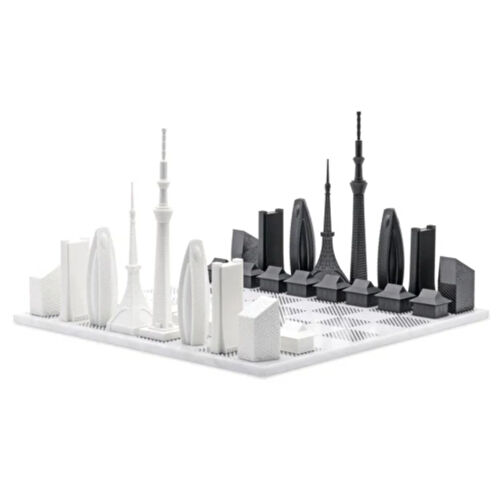 Skyline Chess Paslanmaz Çelik Mermer Satranç Takımı Tokyo Skyline Chess Paslanmaz Çelik Mermer Satranç Takımı Tokyo