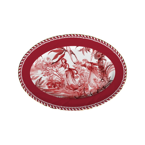 Baci Milano Le Rouge Porselen Oval Tabak 36x26 cm