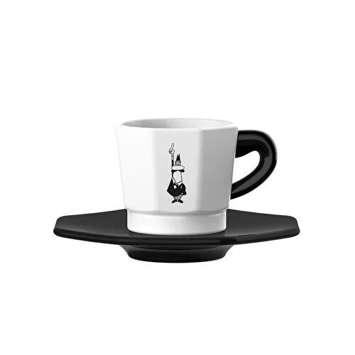Bialetti Face Porselen Siyah Beyaz 4'lü Fincan Seti