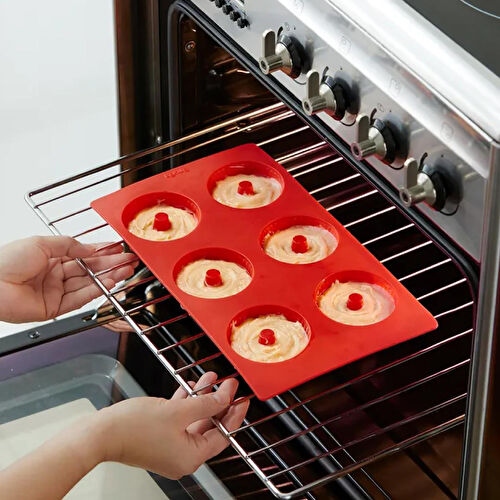 Lekue 6 Bölmeli Silikon Kalıp Siyah