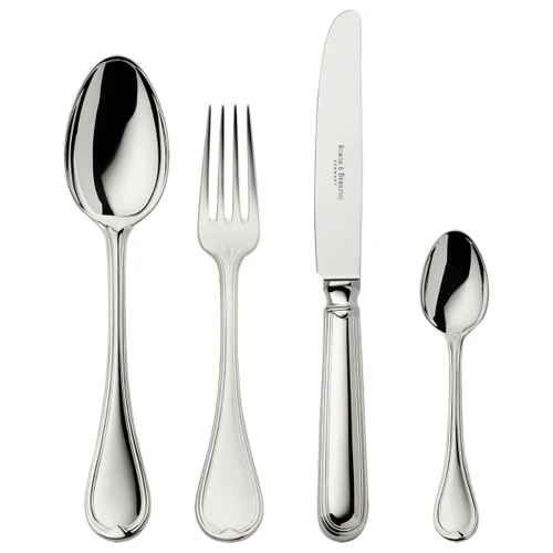 Robbe and Berking Classic Faden 24 Parça Çatal Kaşık Bıçak Seti Gümüş Kaplama
