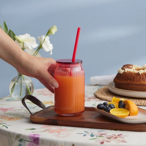 Karaca Container Verano Pipetli Bardak Kırmızı 500 ml