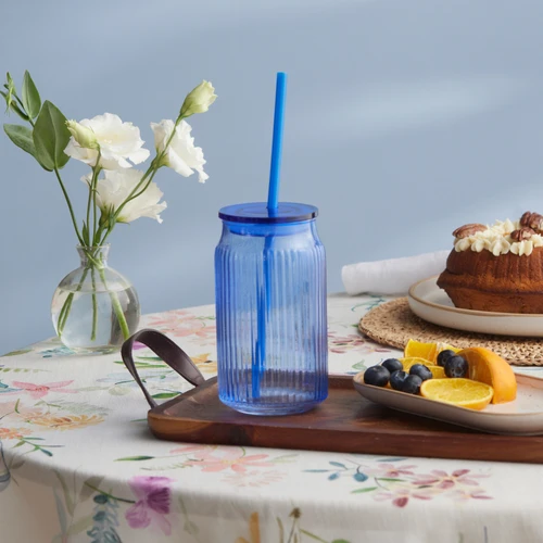 Karaca Container Verano Pipetli Bardak Mavi 500 ml 