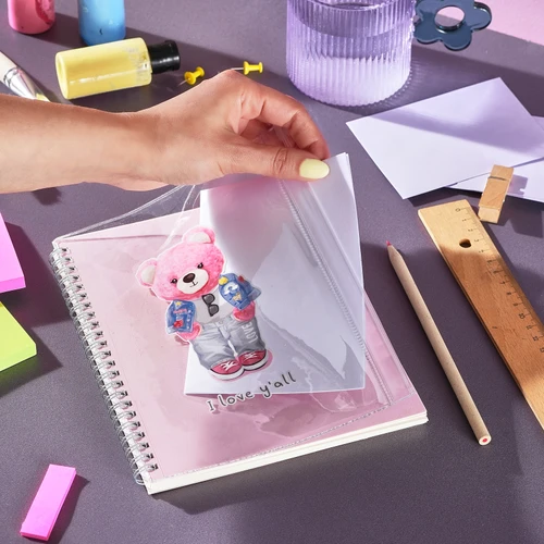 Karaca Container Pembe Ayı Çizgili Çantalı Defter 50 Yaprak