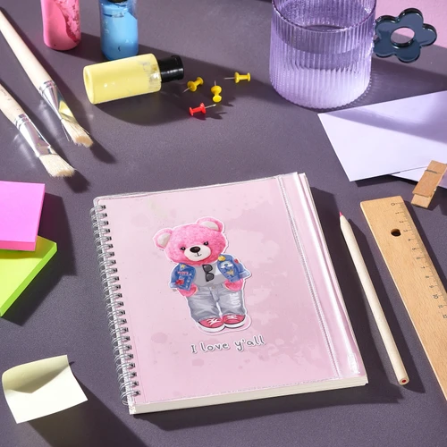 Karaca Container Pembe Ayı Çizgili Çantalı Defter 50 Yaprak
