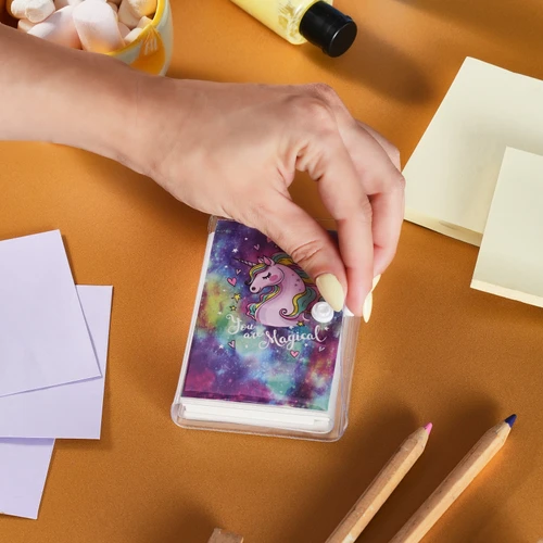 Karaca Container Magical Unicorn 3'lü Çizgili 102 Yaprak Mini Not Defteri