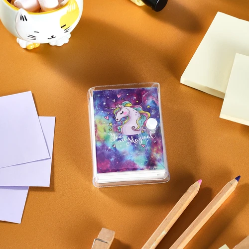 Karaca Container Magical Unicorn 3'lü Çizgili 102 Yaprak Mini Not Defteri