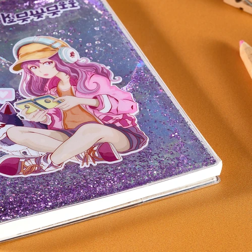 Karaca Container Anime Çizgili 40 Yaprak Sulu Simli Defter