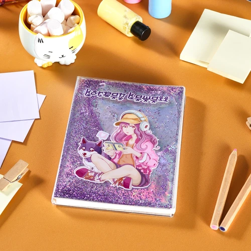 Karaca Container Anime Çizgili 40 Yaprak Sulu Simli Defter