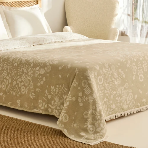 Kaşmir Home Grasy Çift Kişilik Jakar Muslin Pike Çağla