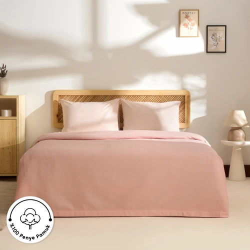 Kaşmir Home Nora %100 Pamuk Çift Kişilik Pike Rose 