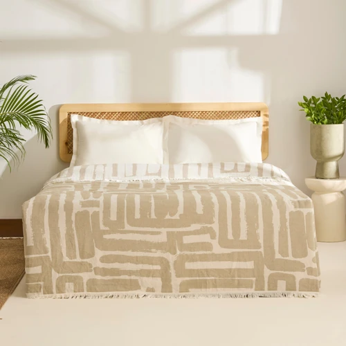 Kaşmir Home Mosy Çift Kişilik Jakar Müslin Pike Çağla