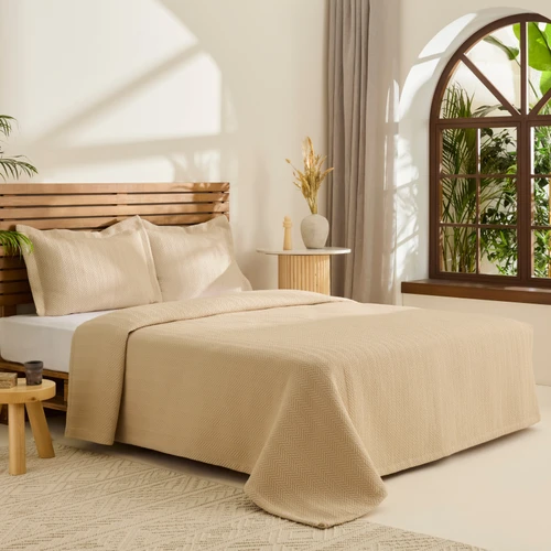 Kaşmir Home Infınity Çift Kişilik Yatak Örtüsü Takımı Bej 