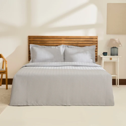 Kaşmir Home Infınity Çift Kişilik Yatak Örtüsü Takımı Gri