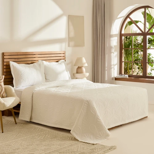 Kaşmir Home Balance Çift Kişilik Yatak Örtüsü Takımı Offwhite 