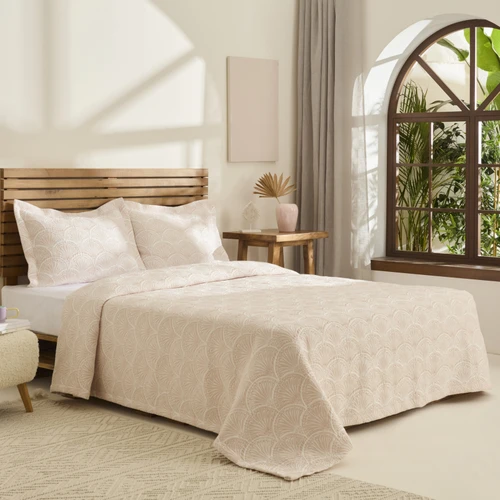 Kaşmir Home Aurora Çift Kişilik Yatak Örtüsü Takımı Rose