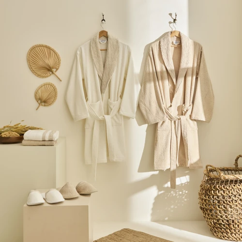 Kaşmir Home Elin 6 Parça Aile Banyo Seti Offwhite-Bej