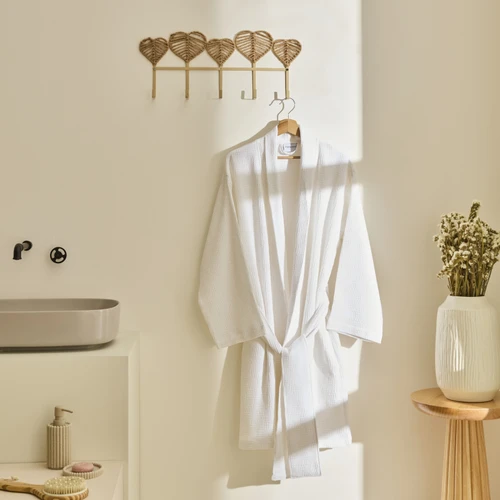 Kaşmir Home İris Waffle Bornoz Offwhite S-M