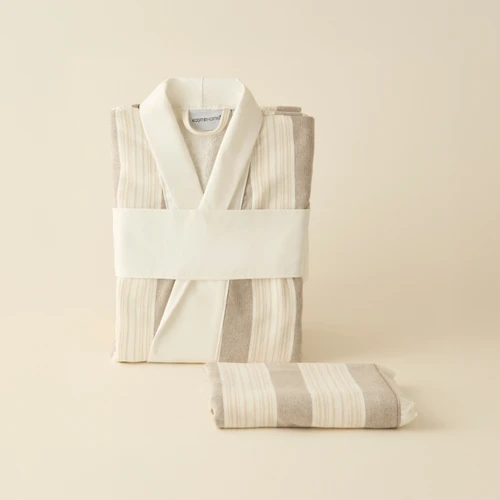 Kaşmir Home Helen Kimono Set Offwhite-Bej L-XL
