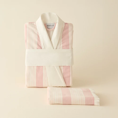 Kaşmir Home Helen Kimono Set Offwhite-Rose L-XL