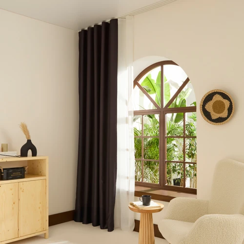 Kaşmir Home Harper Star Blackout Koyu Gri Perde 150x270 cm