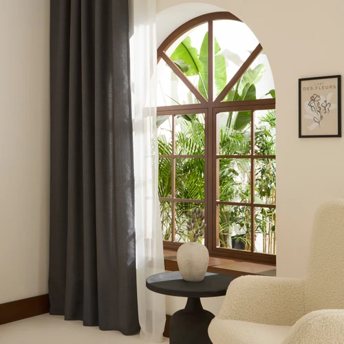 Kaşmir Home Perla Keten Fon Perde Antrasit 150x270 cm
