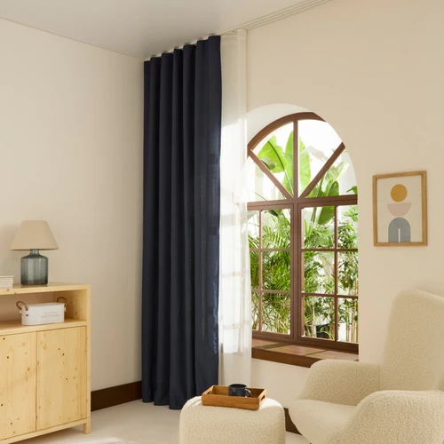 Kaşmir Home Perla Keten Fon Perde Petrol 150x270 cm