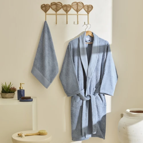 Kaşmir Home Maren Bornoz Set XL-XXL Mavi
