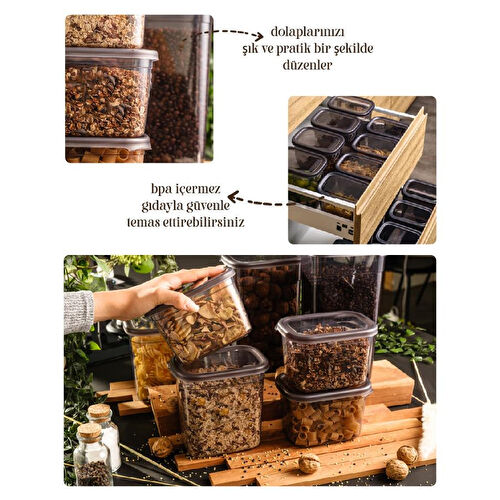 Vienev 36lı Beyaz Serigraflı Etketli Kaşklı Peggy Kare Erzak Bahrt Full Set 8x(1,75, 1,2, 0,55) 12x(0,45) Ant