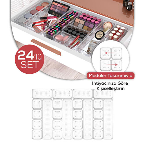 Vienev 24'lü Çekmece Içi Aksesuar Takı Ve Makyaj Düzenleyici Organizer
