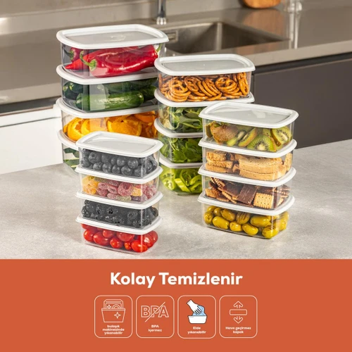 Vienev 24'lü Hava Geçirmez Saklama Kabı Seti Gri 6x(250-500-750-1200 Ml)