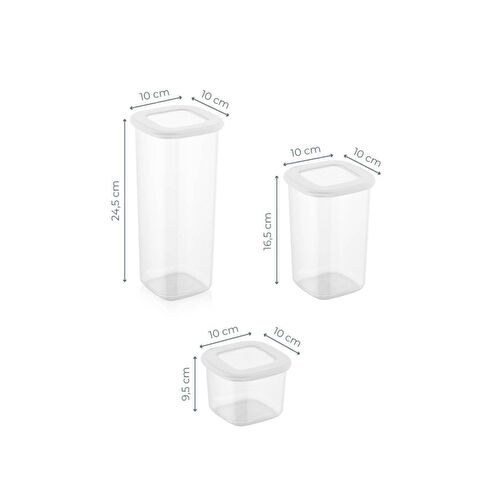 Vienev Foly Etiketli Kare Erzak Saklama Kabı 24'lü Set 8x(0,55 Li̇tre, 1,2 Li̇tre, 1,75 Li̇tre) Beyaz Vienev Foly Etiketli Kare Erzak Saklama Kabı 24'lü Set 8x(0,55 Li̇tre, 1,2 Li̇tre, 1,75 Li̇tre) Beyaz