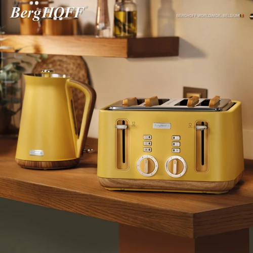 Berghoff Gem Natural 1,7 L Su Isıtıcı – 2200 W, Paslanmaz Çelik Gövde | Sarı