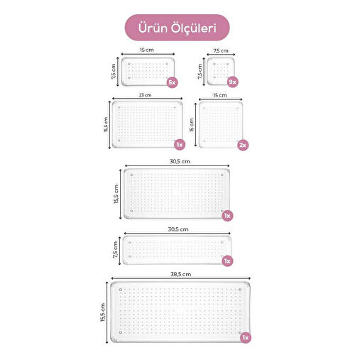 Vienev 20'li Çekmece Içi-banyo Içi Masaüstü Kozmetik Aksesuar Düzenleyici Organizer