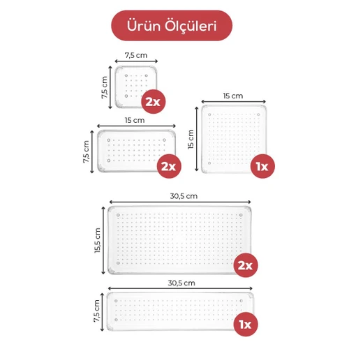 Vienev 8'li Takı Makyaj Çekmece Içi Düzenleyici Kozmetik Aksesuar Organizer
