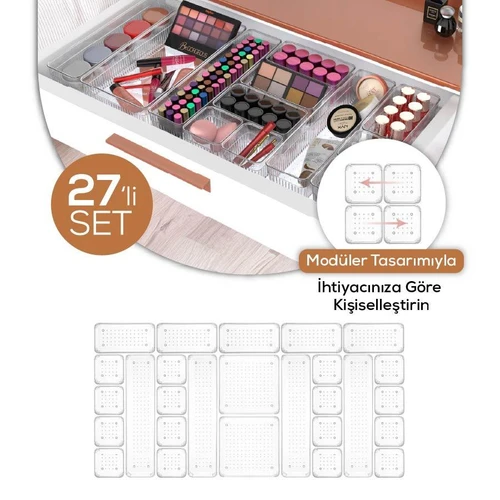 Vienev 27'li Dolap Içi-çekmce Içi Kozmetik Takı Aksesuar Düzenleyici Organizer