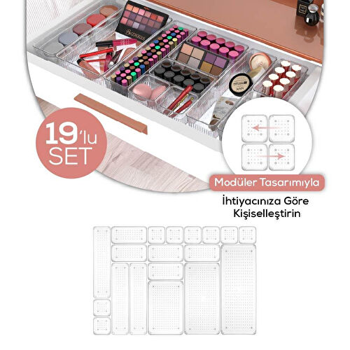 Vienev 19'lu Dolap Içi Çekmece Düzenleyici Mutfak Çekmece Içi Kaşıklı Organizer