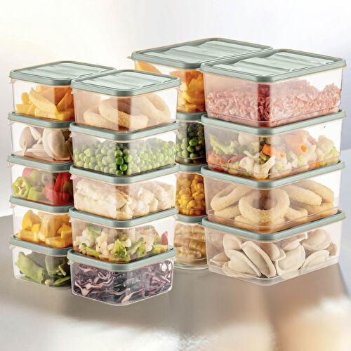 Vienev 18'li Buzdolabı Düzenleyici Organizer Mikrodalgaya Uygun Difriz Saklama Kabı Mint