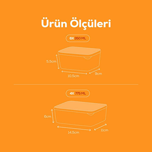 Vienev 10'lu Buzdolabı Düzenleyici Organizer Mikrodalgaya Uygun Difriz Saklama Kabı Mint