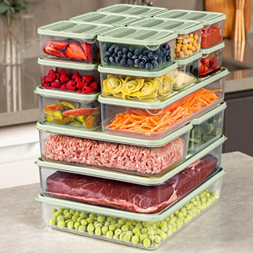 Vienev 18li Buzdolabı Dondurucu Organizer Mikrodalga Ve Difrize Uygun Saklama Kabı Mint