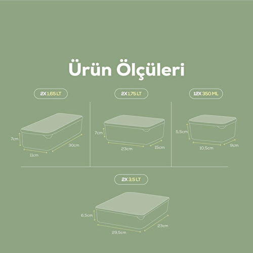 Vienev 18li Buzdolabı Dondurucu Organizer Mikrodalga Ve Difrize Uygun Saklama Kabı Mint