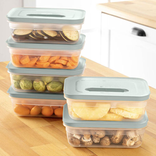 Vienev 6'lı Hava Kanallı Ayarlanabilir Sebze Ve Meyve Saklama Kabı 6x(1,15 lt) mint