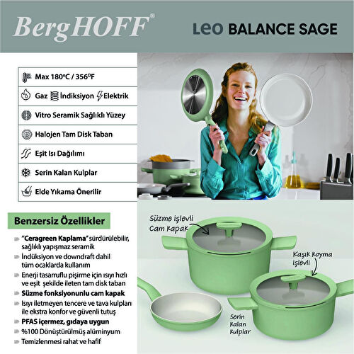 Berghoff Leo Balance 10 Parça Tencere Seti Sage