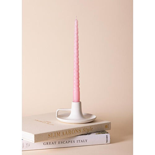 The Mia Burgu Şamdan Mumu 2li Set Blush 29 Cm