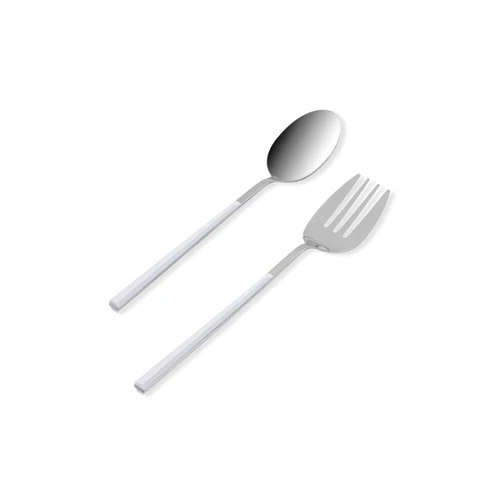 The Mia Bianco Salata Servis Takımı Gümüş 2 Parça Ckb0246