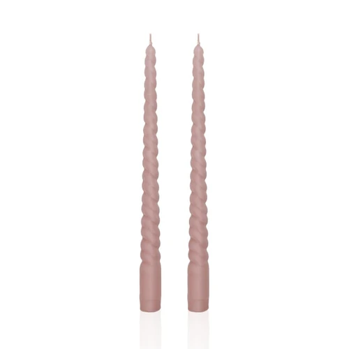 The Mia Burgu Şamdan Mumu 2li Set  Rose 29 Cm