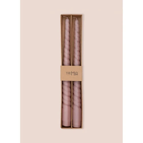 The Mia Burgu Şamdan Mumu 2li Set  Rose 29 Cm